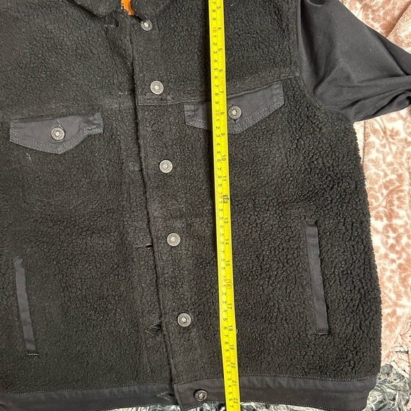 NWT Mavi Black Fleece Sherpa Jean Style Jacket. Size Small - Picture 7 of 8